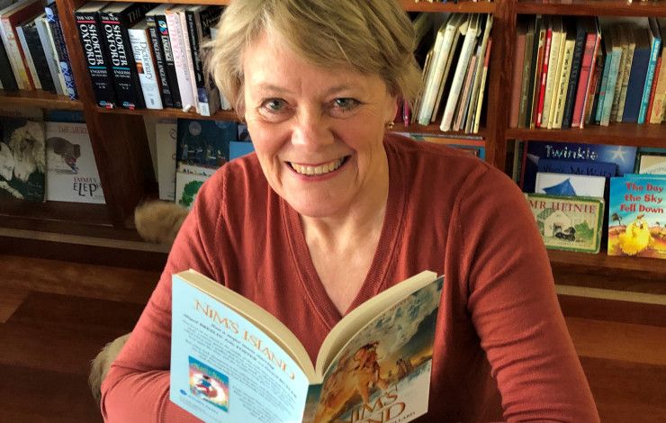 Wendy Orr reading a book