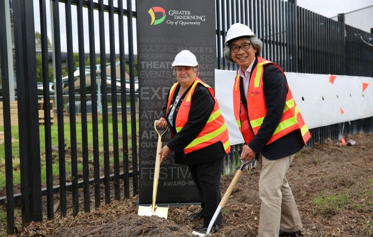 Mayor and MP turn first sod