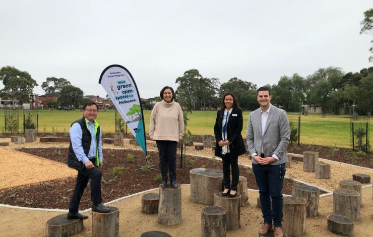 Councillors and MPs at the updraged Alan Corrigan Reserve