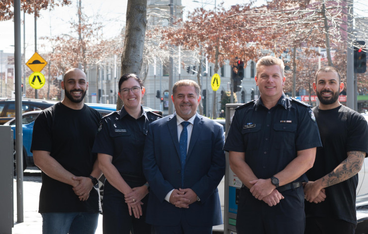 people standing in a row