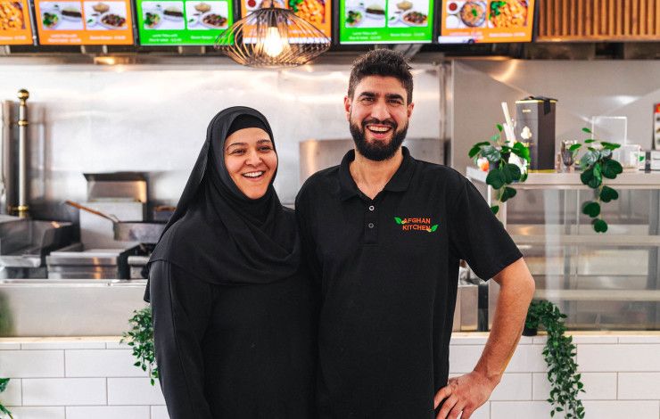 Maryam and Fazlul Hadi Akhoni at Afghan Kitchen.
