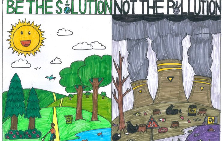 Hand drawn poster for anti-litter campaign. 