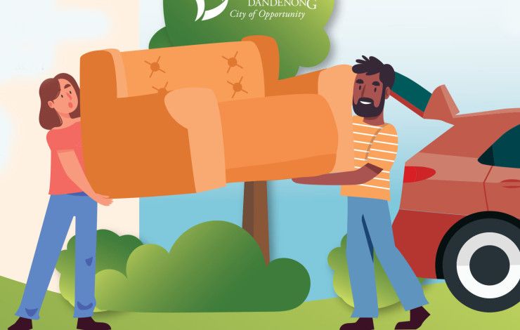 Illustration of two people carrying a couch