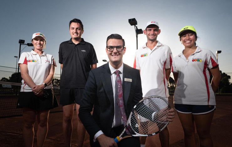 Councillor Tim Dark with residents