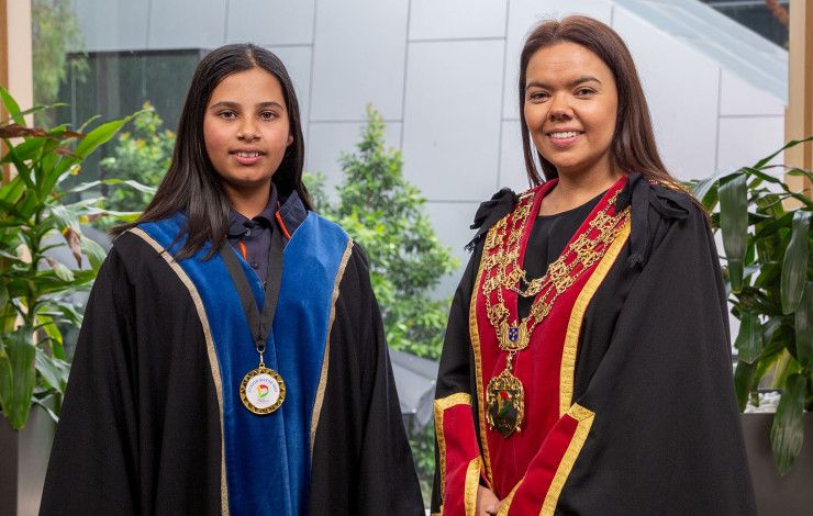 Mayor Eden Foster and 2023 Junior Mayor Tasneem