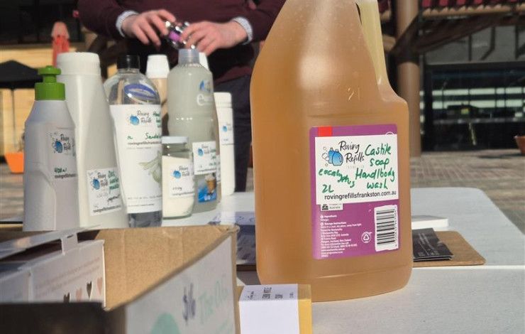 bottles of cleaning liquids