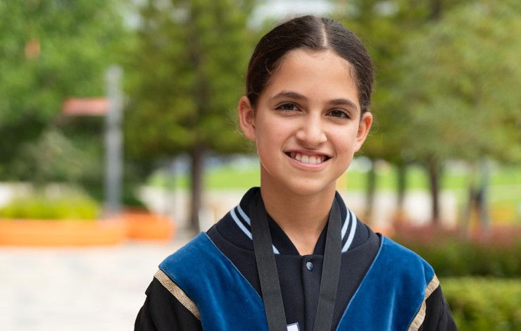 Junior Mayor Aaya smiling