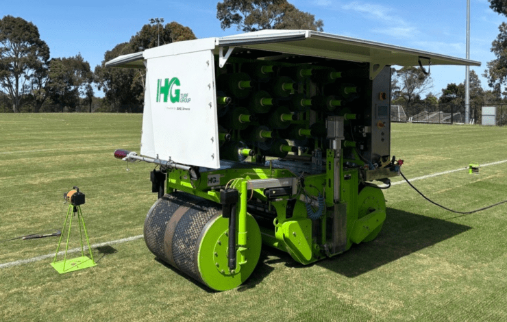 Police Paddocks Reserve pitch with machinery