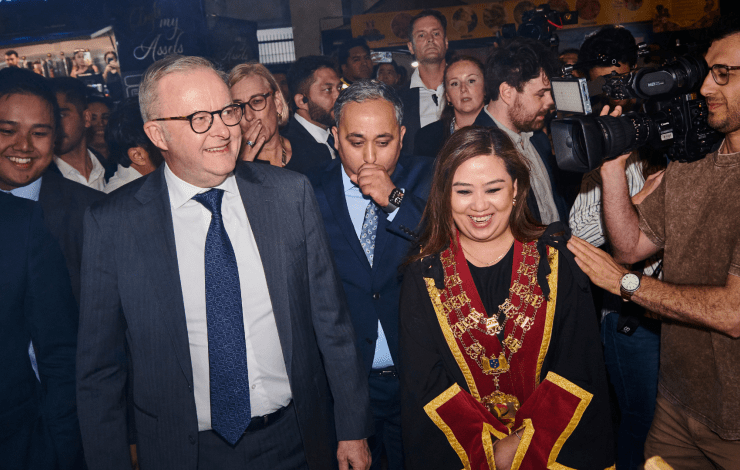 Prime Minister Anthony Albanese and Mayor Cr Sophie Tan