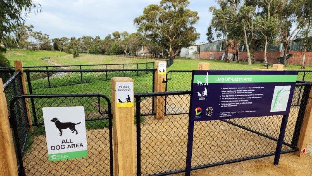 Entrance gate to dog off-leash area