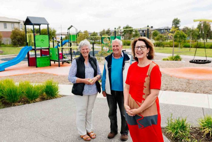 Councillor Rhonda Garad and residents