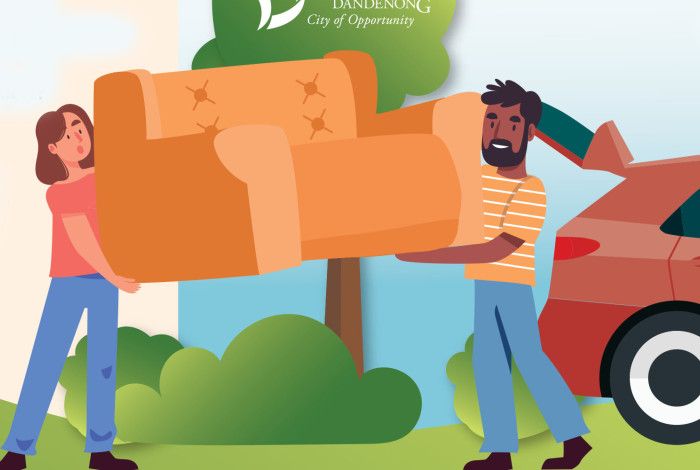 Illustration of two people carrying a couch