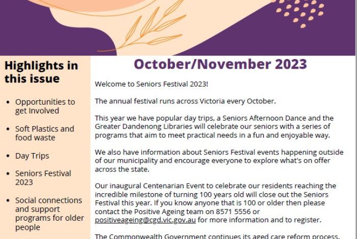 Cover of October November Living Well newsletter