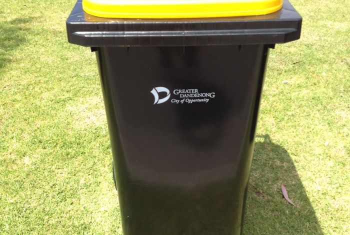 Yellow lid bin