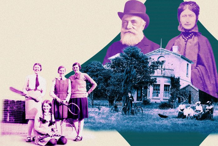 historical image of people and laurel lodge in dandenong