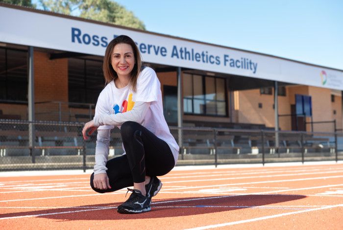 Mayor Lana formoso on athletics track