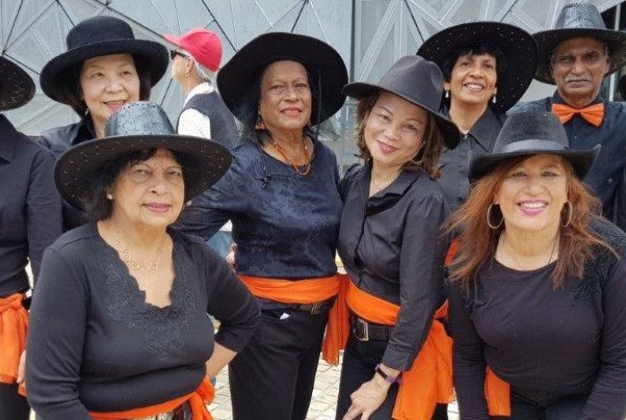 A group of women smiling