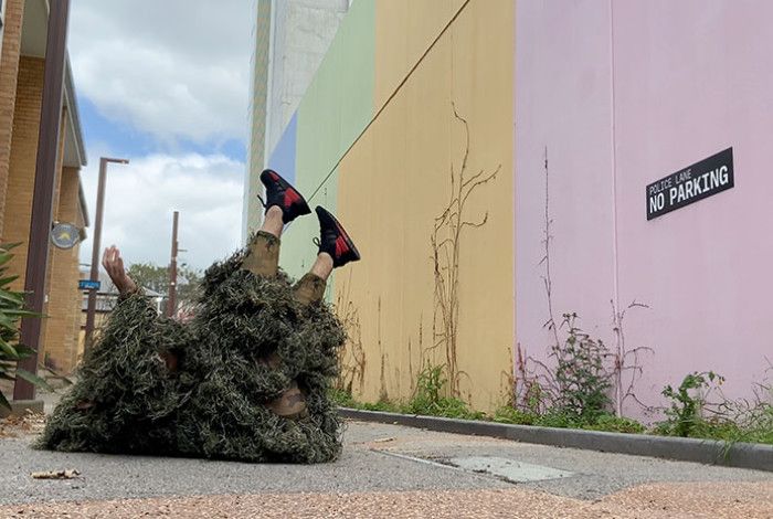 A person lying on the ground