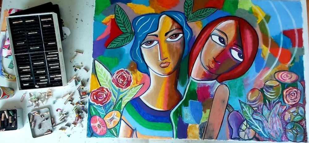 portrait painting and materials