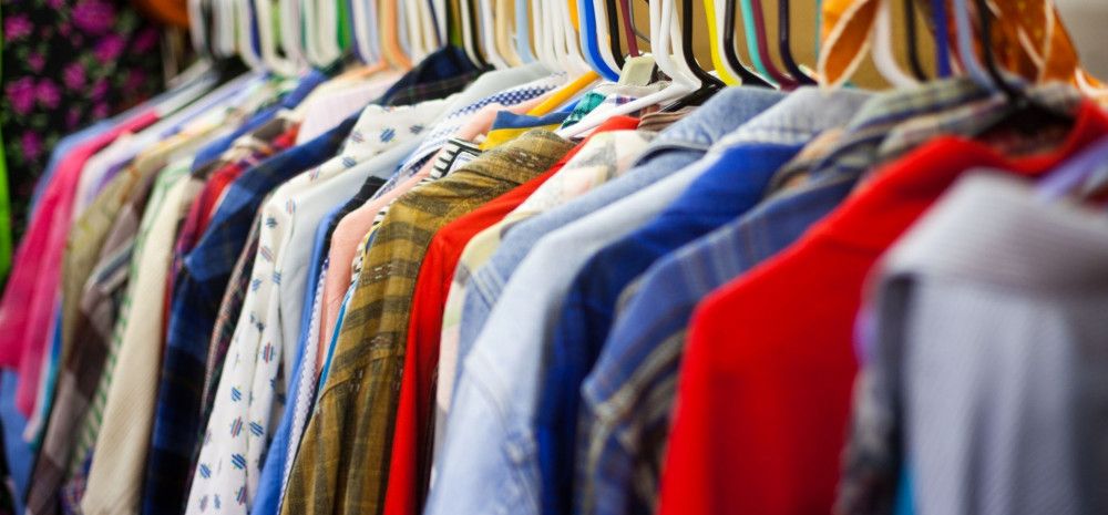 clothes hanging on a rack