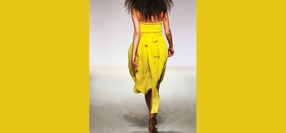 Model with a yellow dress