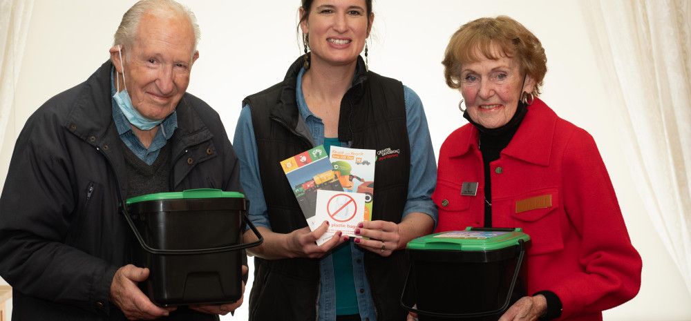 Residents from Parkglen Retirement Village with Council's Waste Education Officer Samantha Ondrus.