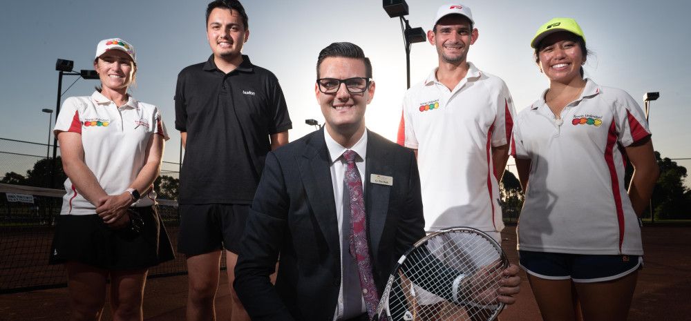 Councillor Tim Dark with residents