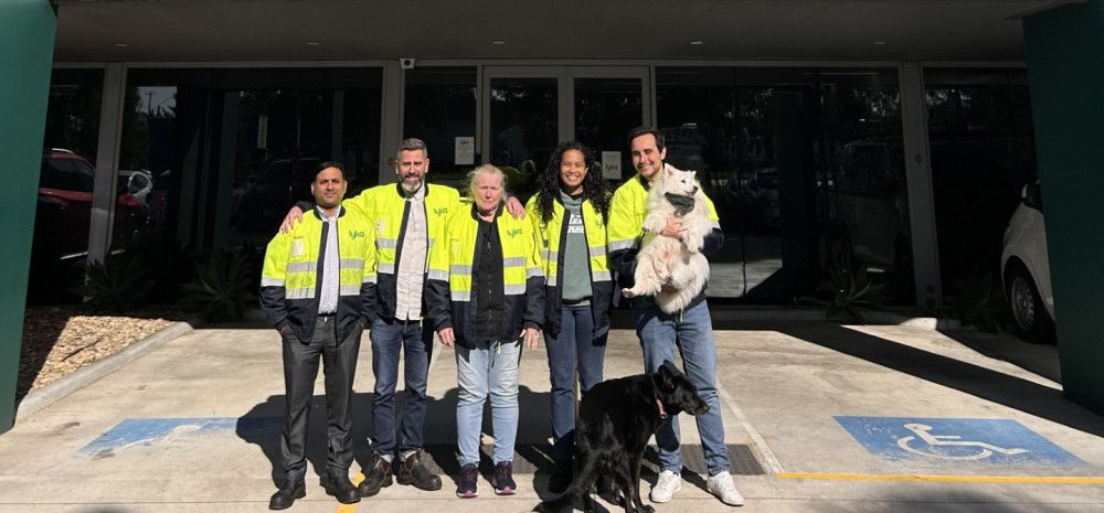 Lyka team members and dogs.