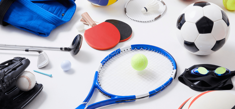 Variety of sports equipment