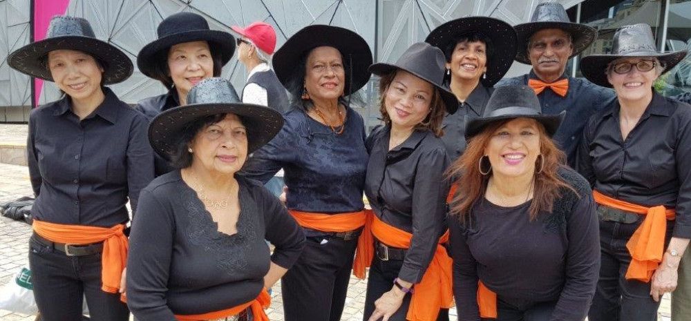 A group of women smiling