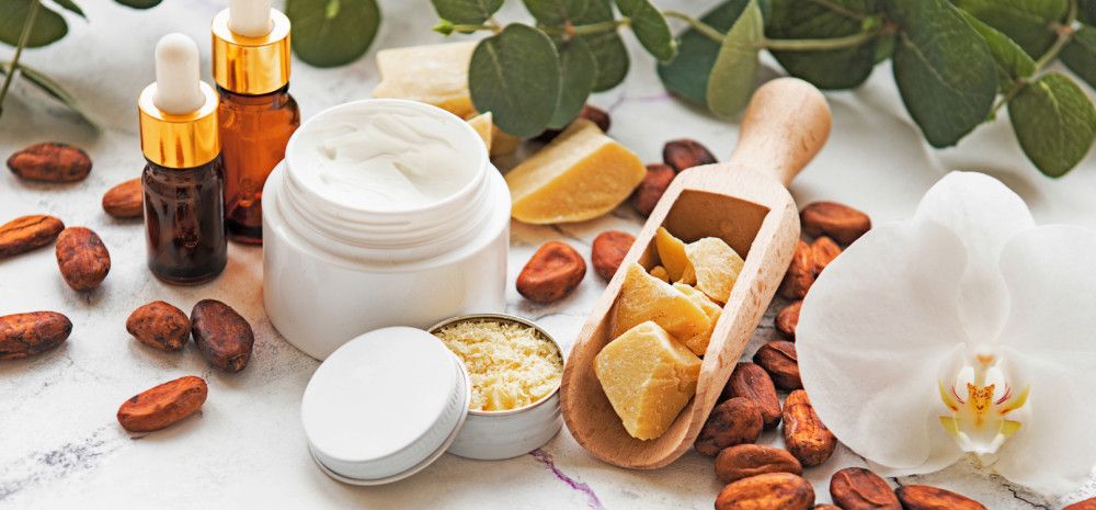 Creams, soaps and flowers