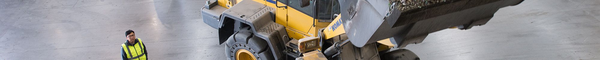 Inside a recycling factory