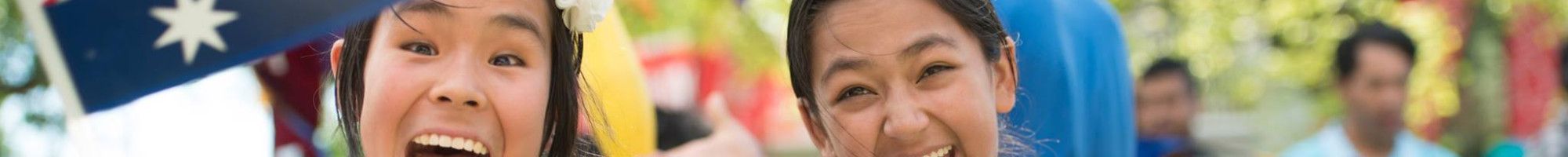 two girls enjoying the Australia Day Festival