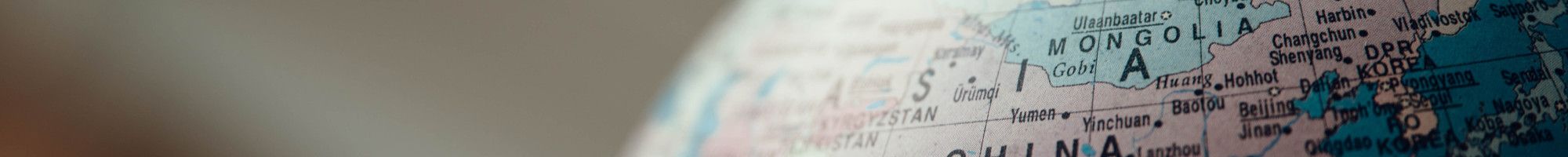 World globe focused on China