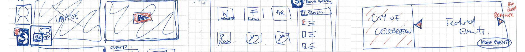 redevelopment wireframe sketches