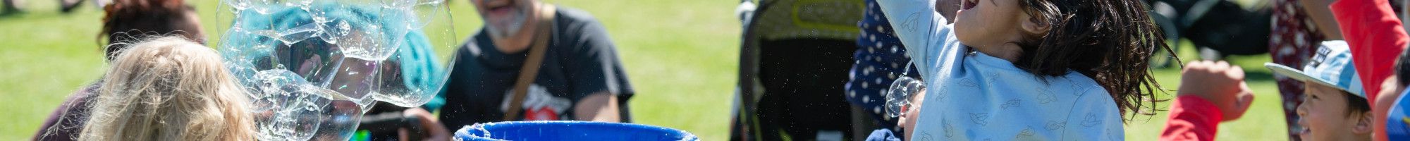 Children having bubble fun