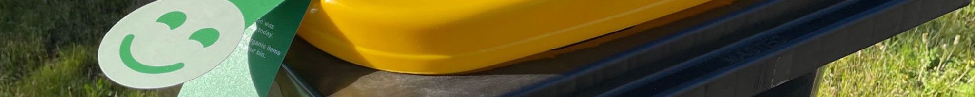 bin with green label