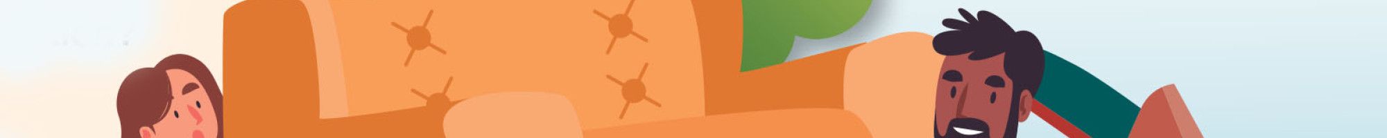 Illustration of two people carrying a couch