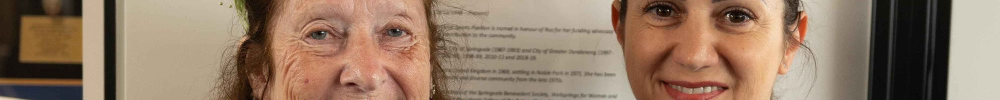 Ex-Greater Dandenong Mayor Roz Blades with New Mayor Lana Formoso