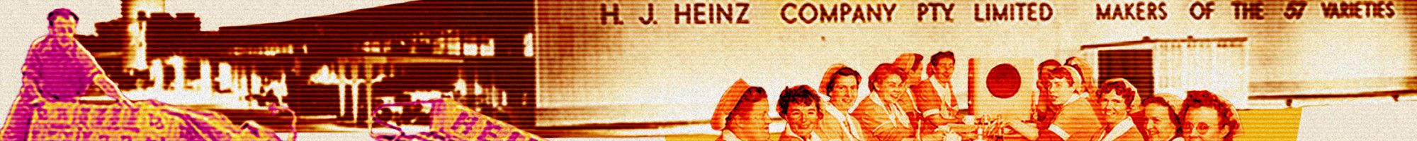 historical image of Heinz truck and can of beans