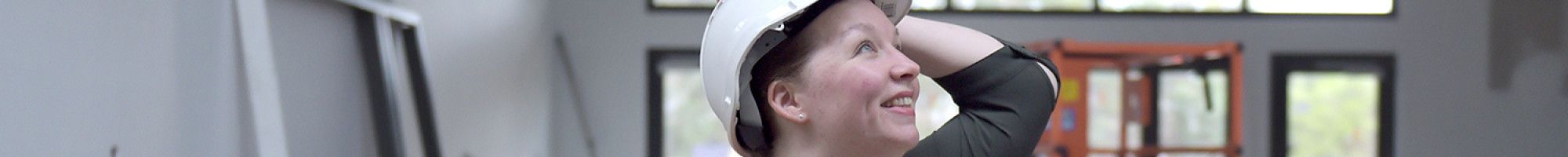 Coordinator Building Projects, Samantha Ackland lady looking at a project