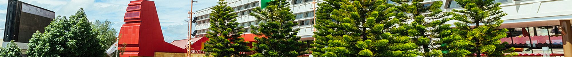 Harmony Square in central Dandenong with trees and grass