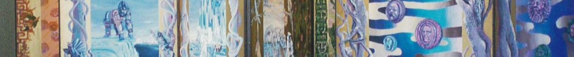 The Maze panels on display in a room.