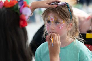 People enjoying the festival.