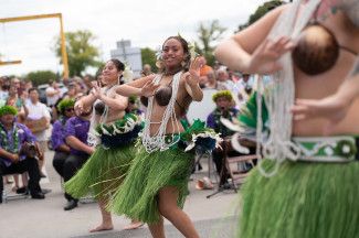 People enjoying the festival.