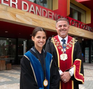 Mayor Memeti with Junior Mayor Aaya