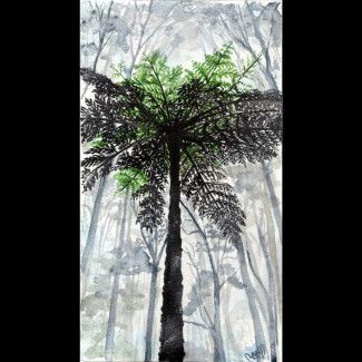 Misty Morning Under the Tree Fern