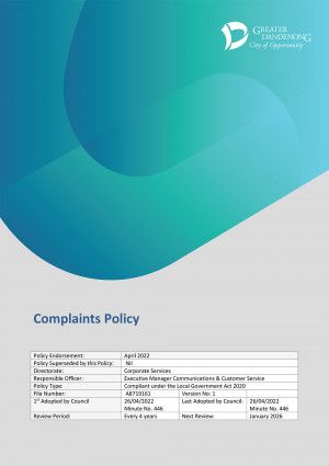 Complaints policy