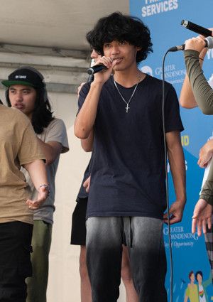 Young people singing