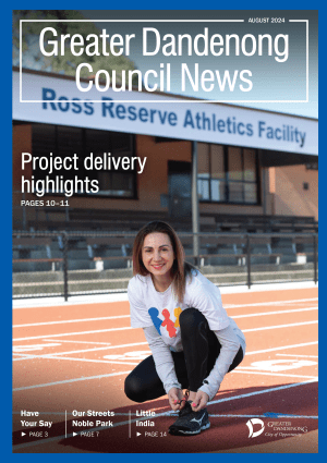 Greater Dandenong Council News. Image of Mayor Lana Formoso on running track